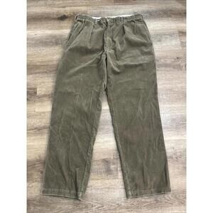 Polo Ralph Lauren Andrew Pant Mens 38x32 Brown Corduroy Pleated Front Classic